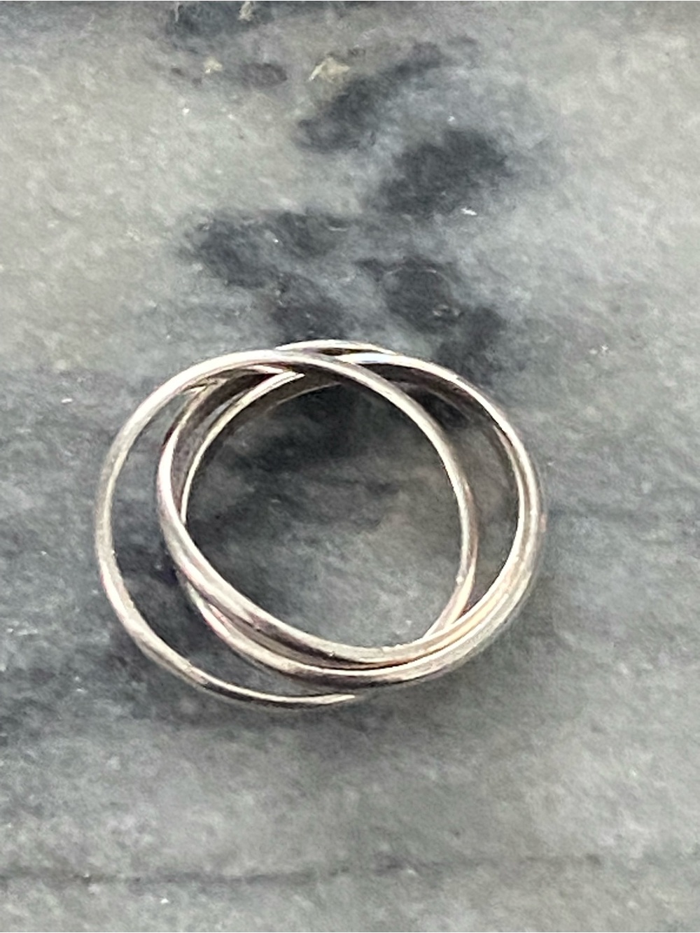 Girls Sterling Silver Interlocking 3 Spinner Ring - Silver 925